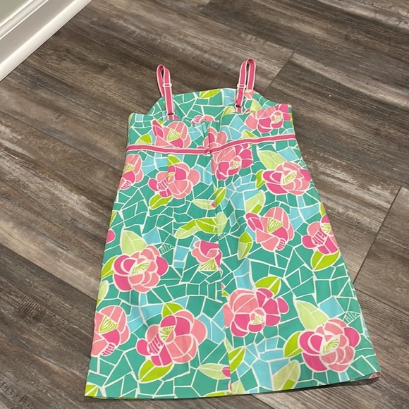 Lilly Pulitzer Floral Cote D’Azur Mosaic Stained Glass ROSES Dress - Picture 4 of 6